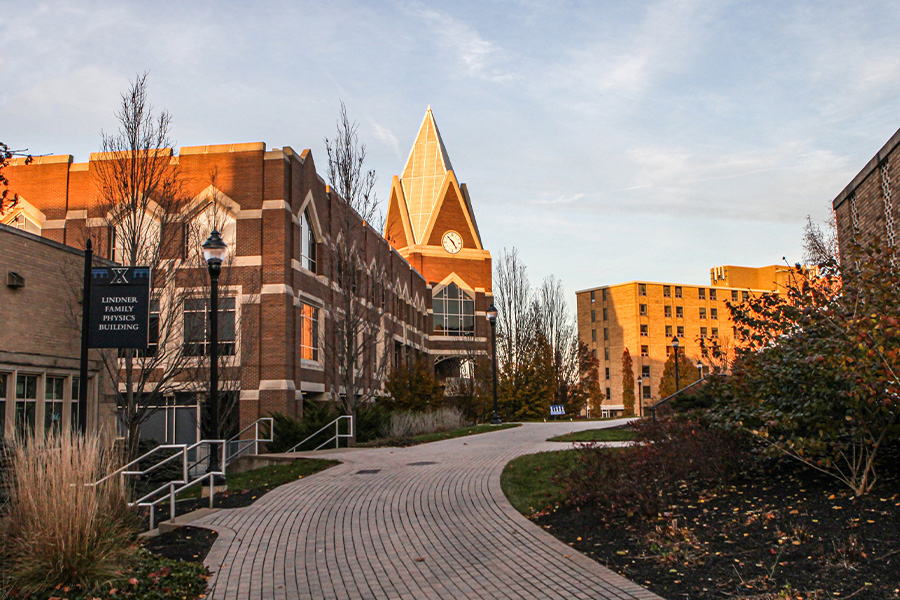 Xavier University campus as sunset