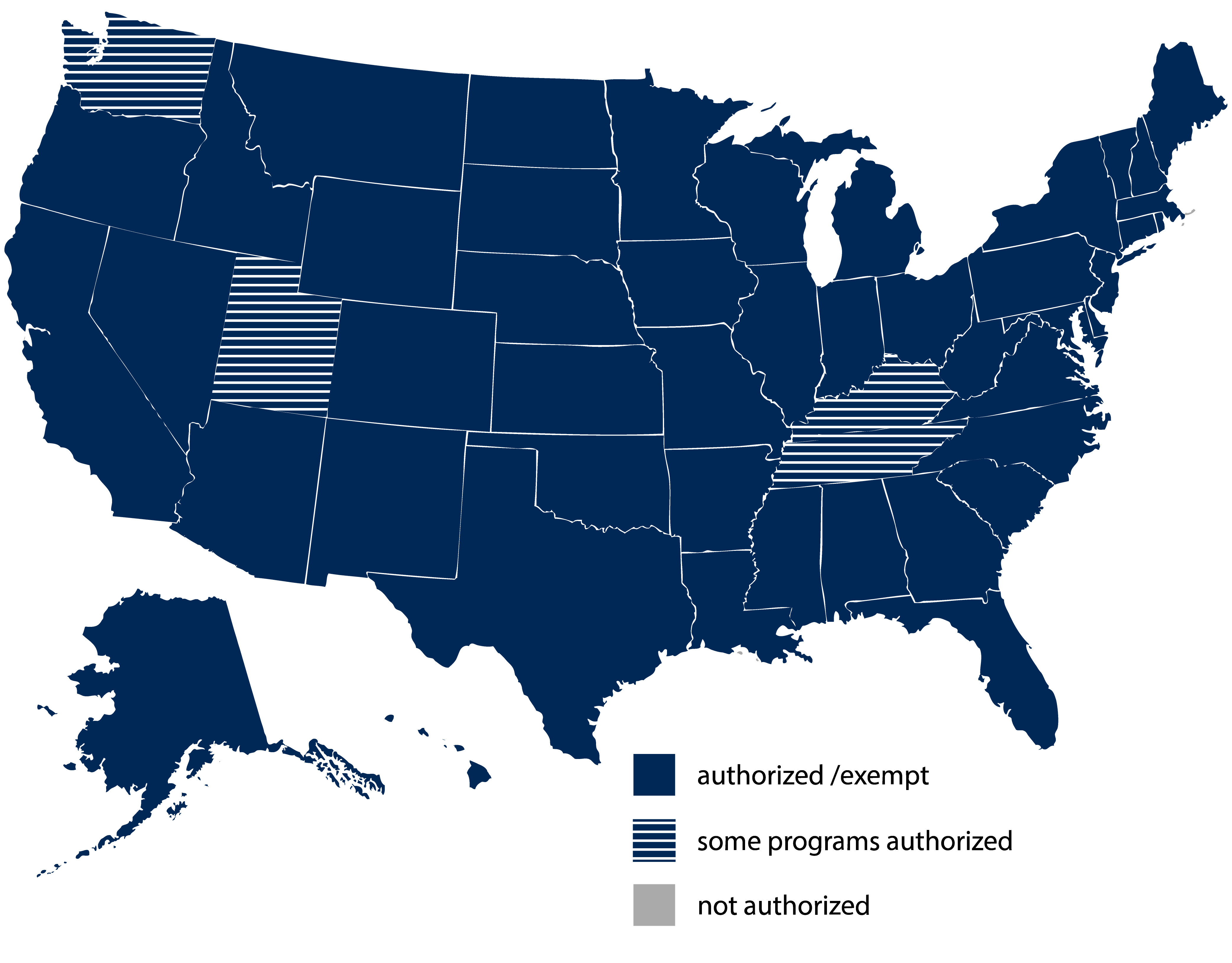 Map of states with program authorization